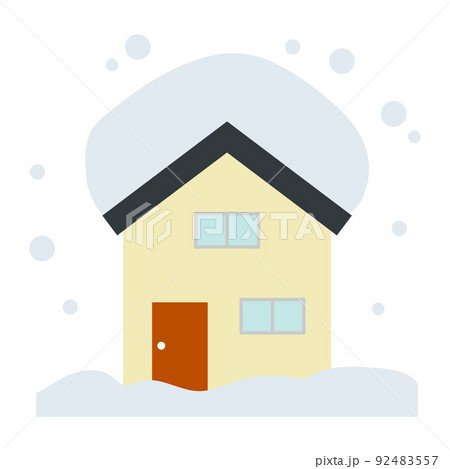 雪が積もった家のイラスト 雪が積もった家のイラスト 92483557