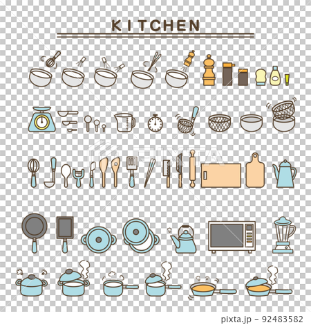 Kitchen utensils blue 92483582
