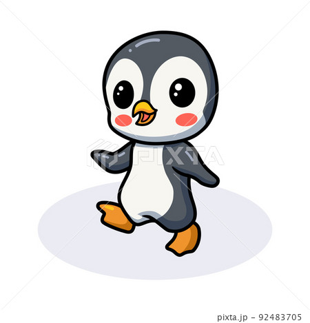 Cute little penguin cartoon walking Cute little penguin cartoon walking 92483705