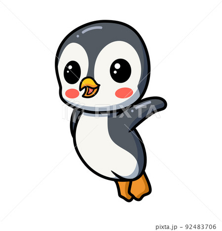 Cute little penguin cartoon jumping Cute little penguin cartoon jumping 92483706