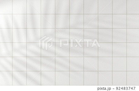 White glossy tiles bathroom or kitchen background with podium 92483747