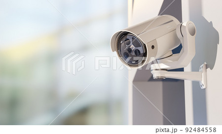 Futuristic security CCTV camera with Motion sensor. Futuristic security CCTV camera with Motion sensor. 92484558