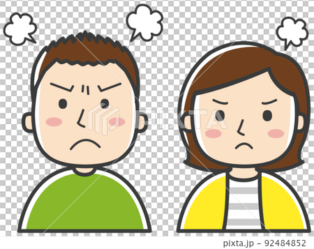Illustration of young men and women angry Illustration of young men and women angry 92484852