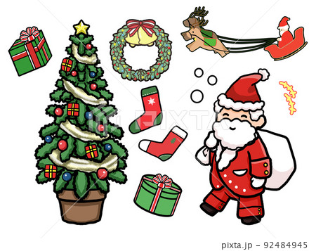 冬のイメージのイラストセット 冬のイメージのイラストセット 92484945
