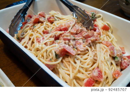 とても美味しい日本の冷製パスタ 92485707