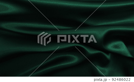 Smooth elegant green silk or satin luxury cloth texture as abstract background. Luxurious background design Smooth elegant green silk or satin luxury cloth texture as abstract background. Luxurious background design 92486022