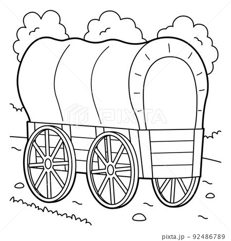 covered wagon coloring pages