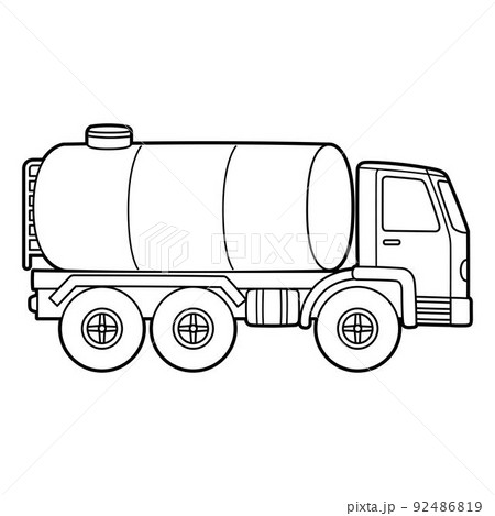 Water Truck Vehicle Coloring Page for Kidsのイラスト素材 [92486819] - PIXTA