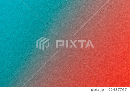 Texture of old cyan and red paper background, with holographic gradient, macro. Structure of craft cerulean cardboard Texture of old cyan and red paper background, with holographic gradient, macro. Structure of craft cerulean cardboard 92487767