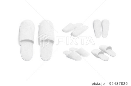Blank white home slippers mockup, different views 92487826