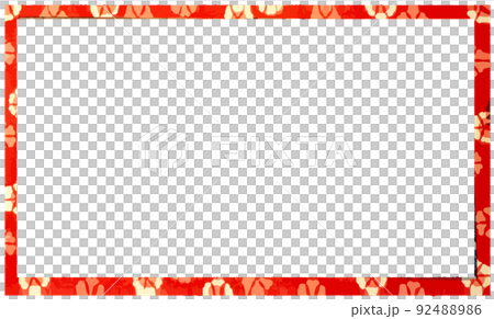 Frame of quince on vermilion ground - Stock Illustration [92488986] - PIXTA