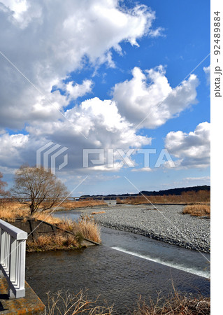 【静岡県島田市】大井川 蓬莱橋方面 92489884