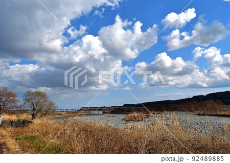 【静岡県島田市】大井川 蓬莱橋方面 92489885