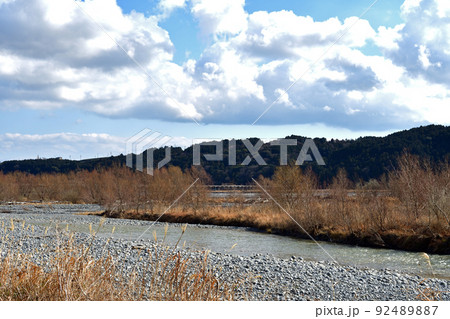 【静岡県島田市】大井川 蓬莱橋方面 92489887