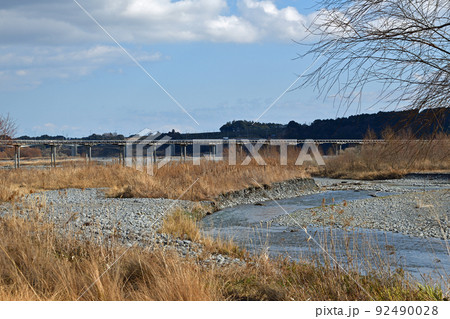 【静岡県島田市】大井川 蓬莱橋方面 92490028