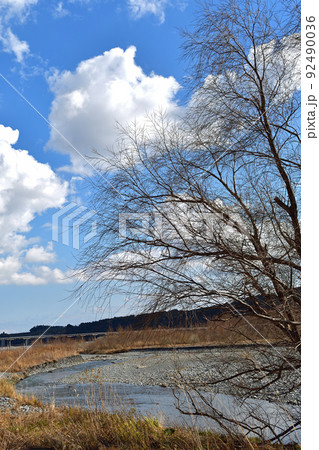 【静岡県島田市】大井川 蓬莱橋方面 92490036
