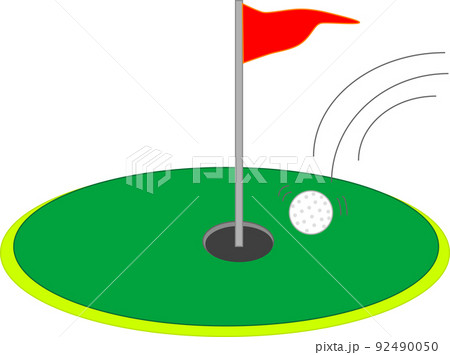 グリーンに飛んできたゴルフボール 92490050