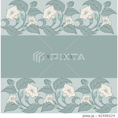 Art-nouveau floral datura invitation Art-nouveau floral datura invitation 92490324
