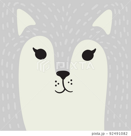 Cute cat cartoon animal portrait with copy space 92491082