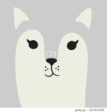 Cute cat cartoon animal portrait with copy space 92491084