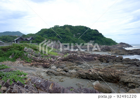 宮崎県　大御神社と海岸 92491220