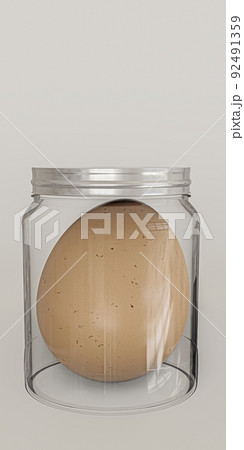 egg in jar isolated on white background 92491359