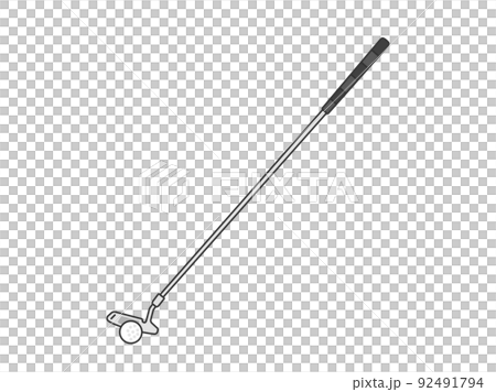 Illustration of a golf club putter and a golf ball Illustration of a golf club putter and a golf ball 92491794