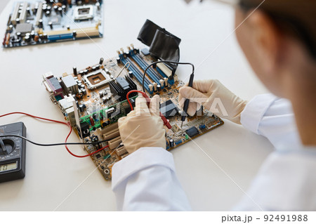 Woman in Engineering Laboratory Closeup Woman in Engineering Laboratory Closeup 92491988