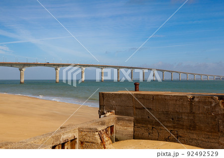 The very long The Ile de Re bridge in La Rochelle. France. The very long The Ile de Re bridge in La Rochelle. France. 92492529