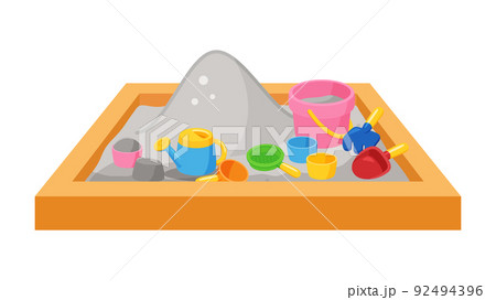 砂場遊びのイラスト 四角のイラスト素材