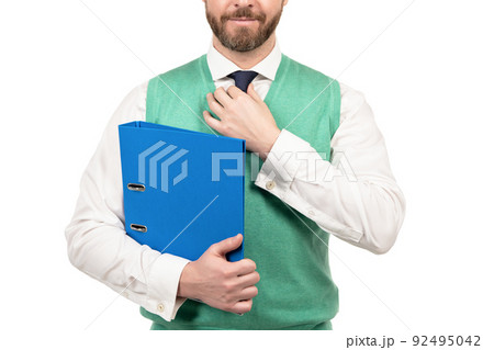 business expertise. man preparing project. ceo with documents. boss with clipboard 92495042