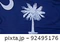 Flag of South Carolina state, region of the United States, waving at wind. 3d illustration 92495176