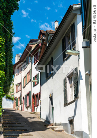 Traditional architecture of the old town of Basel in Switzerland 92496638