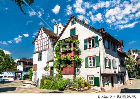 Traditional architecture of the old town of Basel in Switzerland 92496640