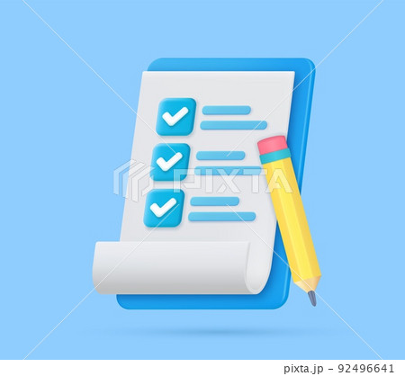 3d paper clipboard task 92496641