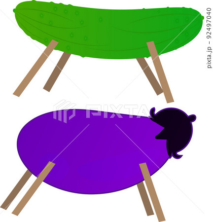 可愛いお盆の精霊馬のイラストのイラスト素材