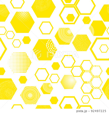Yellow Seamless pattern honeycombs. Vector illustration 92497225
