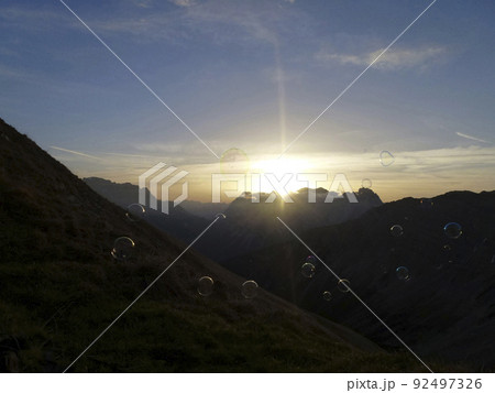 Hiking tour to Pleisspitze mountain, Tyrol, Austria 92497326