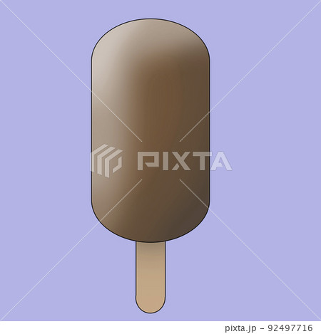 chocolate ice cream on a pink background. summer food concept. Creative summer concept. flat lay 92497716