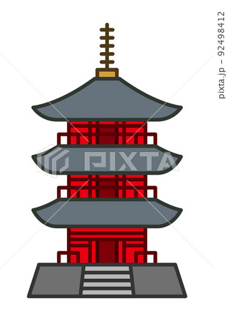 三重塔のイラスト 三重塔のイラスト 92498412