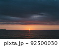 福間海岸沿いの夕陽 92500030