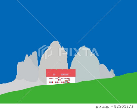 トレ・チーメ・ディ・ラヴァレード　tre　cime　di　lavaredo　ロカテッリ小屋　ドロミテ 92501273