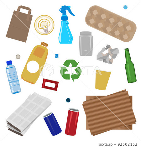 Paper Plastic Glass Can Box House Recycling Stuff Set 92502152