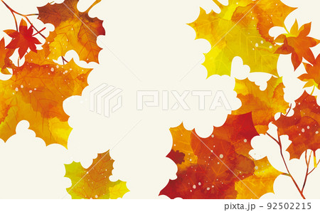 紅葉 リーフ 秋 水彩背景イラスト 紅葉 リーフ 秋 水彩背景イラスト 92502215