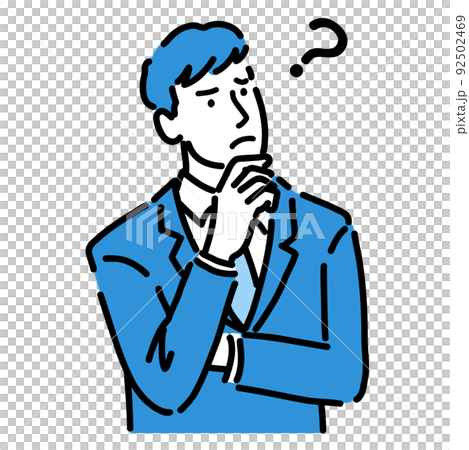 腕を組んで考えているスーツを着た男性 92502469