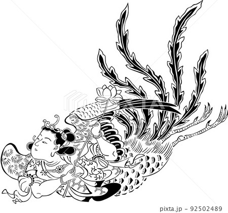 浮世絵 天女 その3のイラスト素材