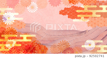 菊 秋 和柄 背景 菊 秋 和柄 背景 92502741