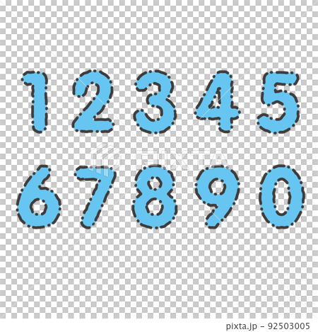 粗破的流行數字設置藍色 粗破的流行數字設置藍色 92503005