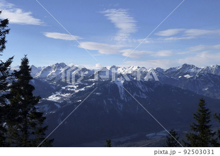 Winter hiking tour to Hoher Frassen mountain, Raggal, Austria 92503031