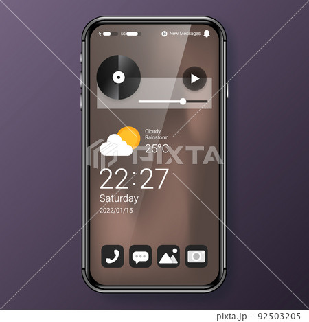 dark black theme user interface home mobile app menu dark black theme user interface home mobile app menu 92503205